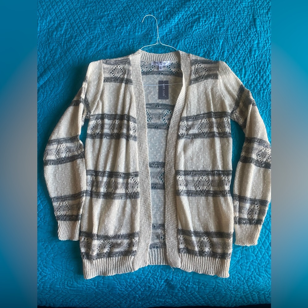Wet Seal Beige and Grey Cardigan